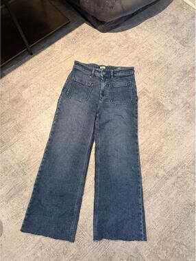 Faherty French Terry Cropped Patch Pocket Jeans Raw Hem 24” read description 29